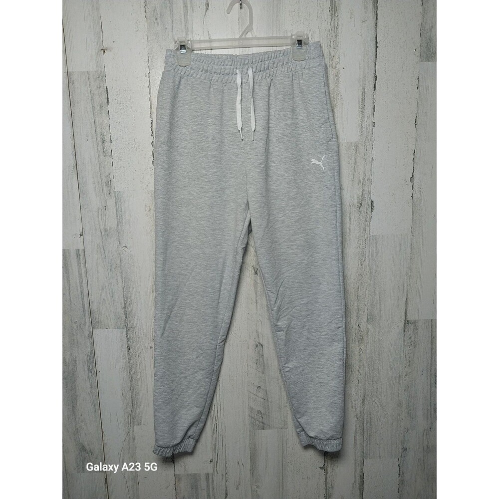 Puma Joggers Pants Women Size Small Gray Drawstring Side Pockets